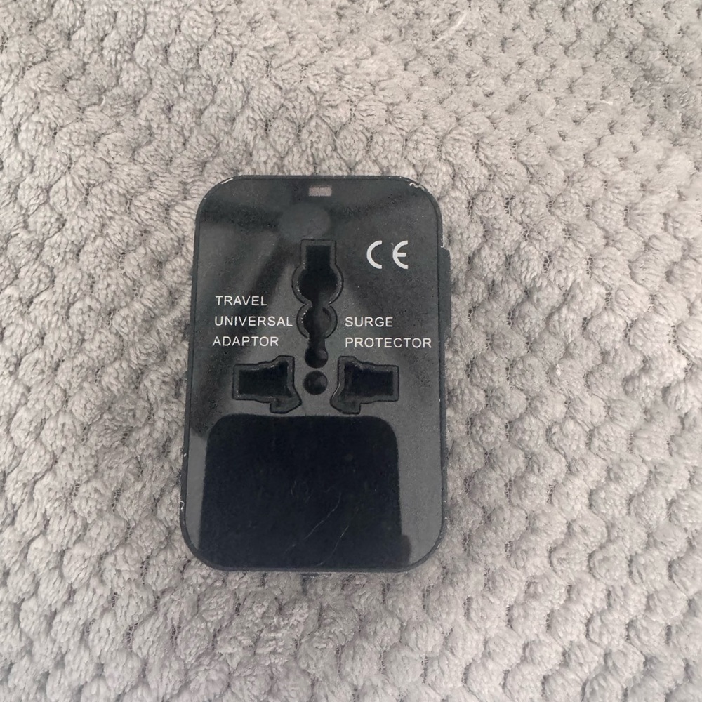 Black Travel Universal Adapter with Surge Protector